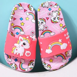 Pantofole unicorno per ragazzo ragazza scarpe da spiaggia estate bambino animale bambini pantofole per bambini all'aperto PVC Cartoon pantofole per bambini CSH1043