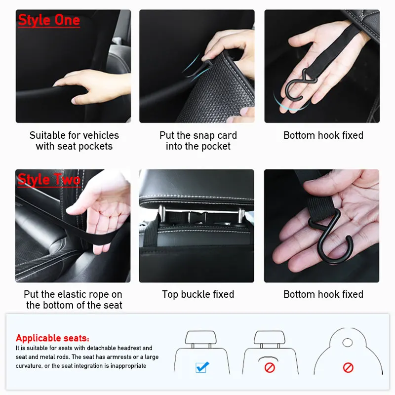 SEAMETAL Car Seat Back Protector PU Leather Car Anti Kick Mat