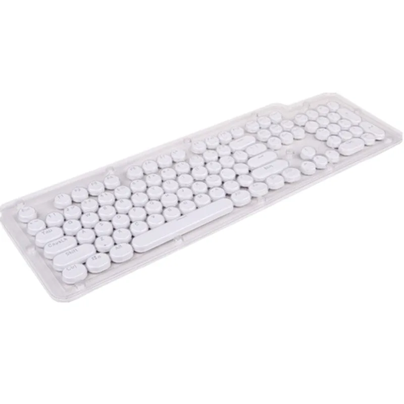 E-yooso retro typewriter style round translucent backlight 104/87 key cap, with key stick, suitable for mechanical game keyboard