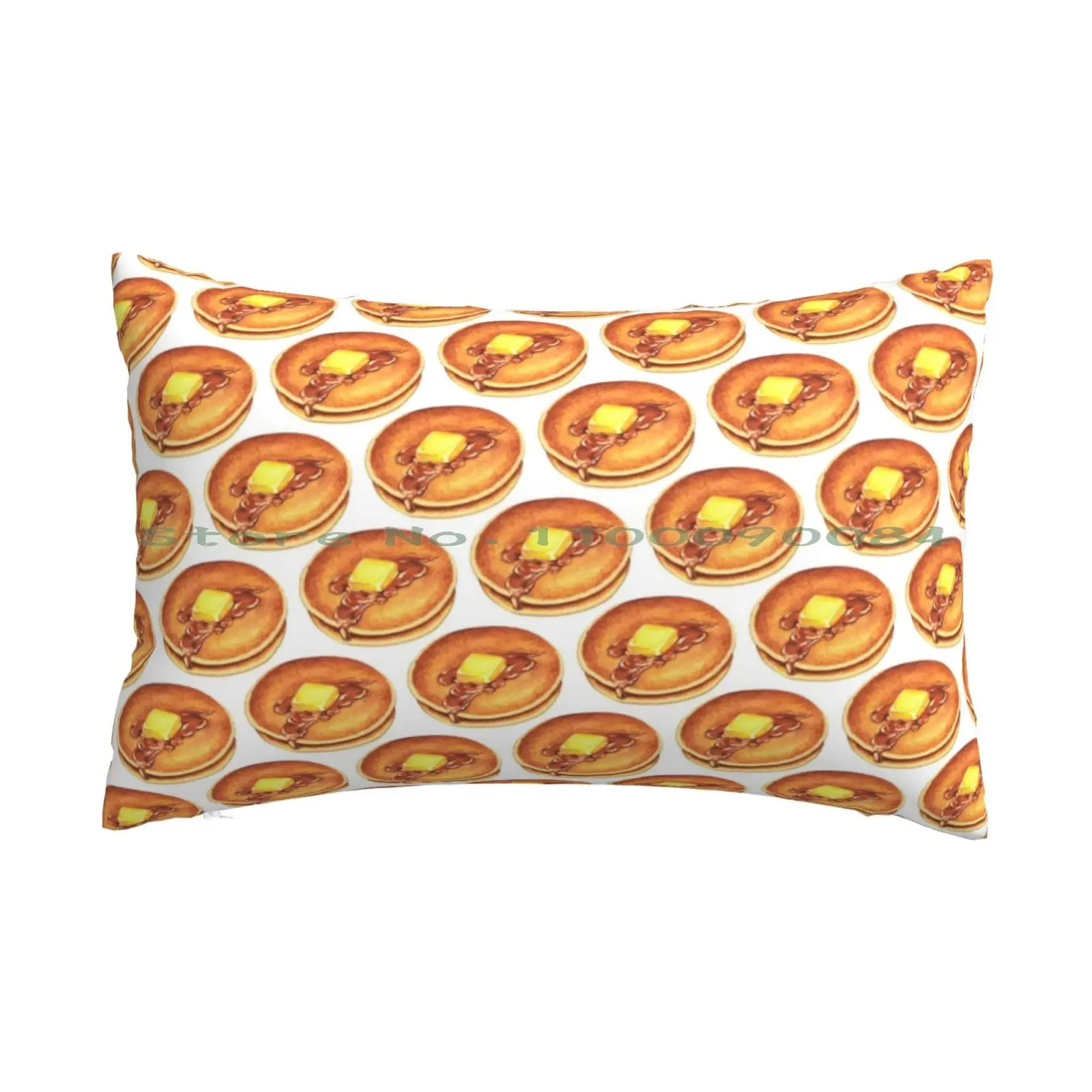 Pancakes Pattern Pillow Case 20x30 50*75 Sofa Bedroom Pancake Food Breakfast Cute Retro Kitsch Kawaii Vintage Long Rectangle