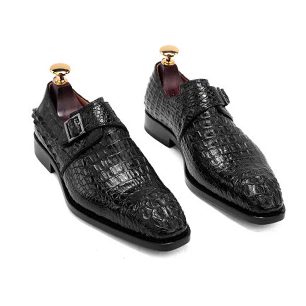 

jiangxinduyun new 2021 manual men business men formal shoes crocodile leather crocodile British shoes Men dress shoes