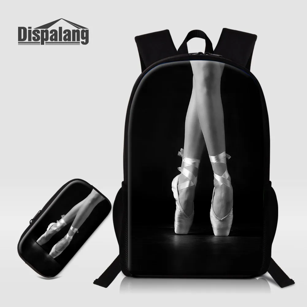 

Polyester Sublimation School Bag With Pencil Case Ballet Hot Press Transfer Printing Backpack For Student 16 Inch Girls Bookbag