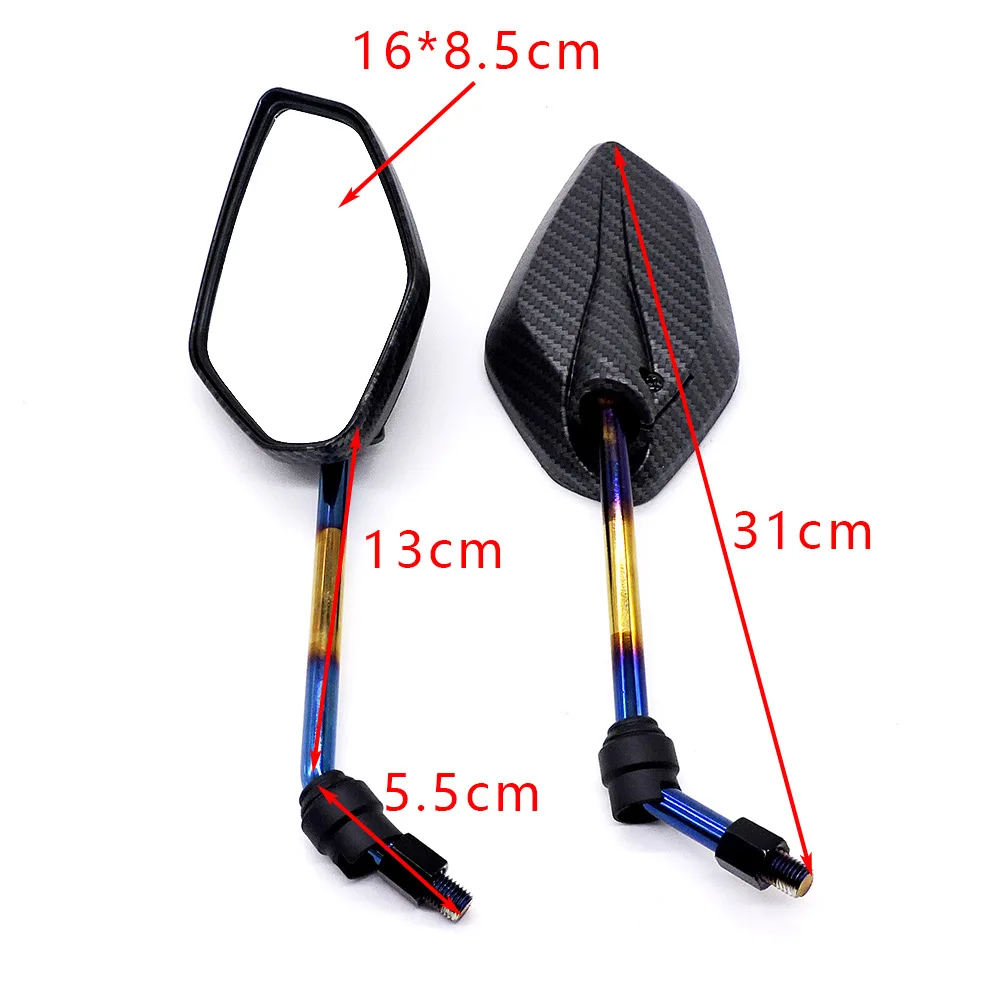 10MM Universal Scooter Rear Mirror for Honda KTM VF750 Mirror Motocross Accessories Rearview Color plating Motorcycle Mirrors