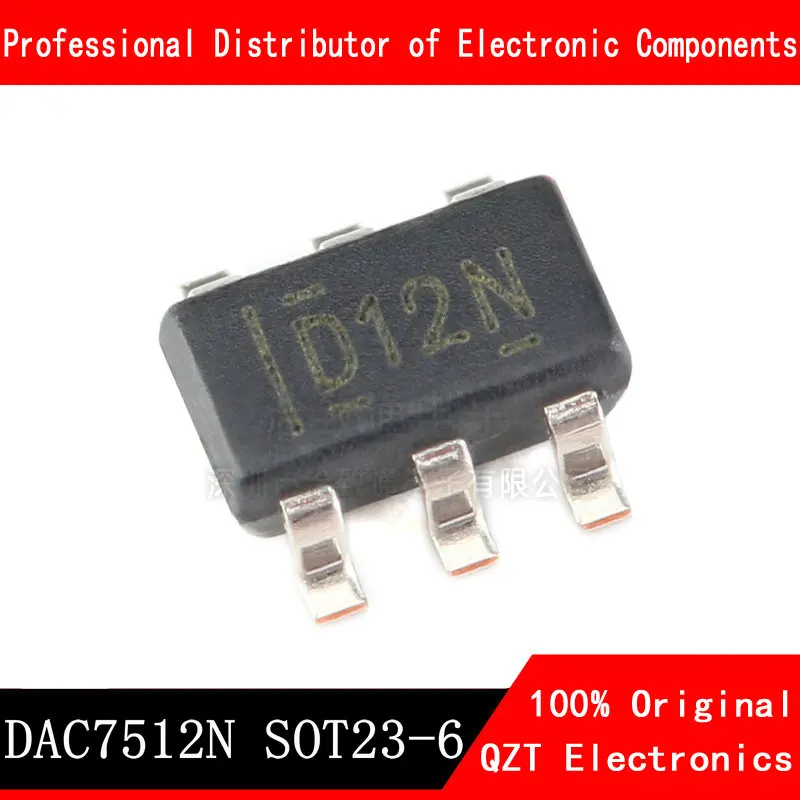 10 개/몫 DAC7512N SOT23-6 DAC7512 D12N 새로운 원본 재고 있음