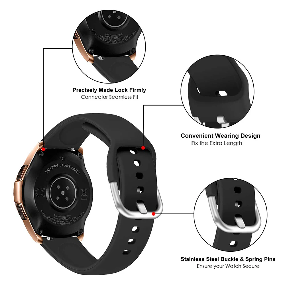 Newest 20mm 22mm Silicone Band for Samsung Galaxy Watch Active 2 Active 3 Gear S2 Watchband Bracelet Strap for Huami Amazfit bip