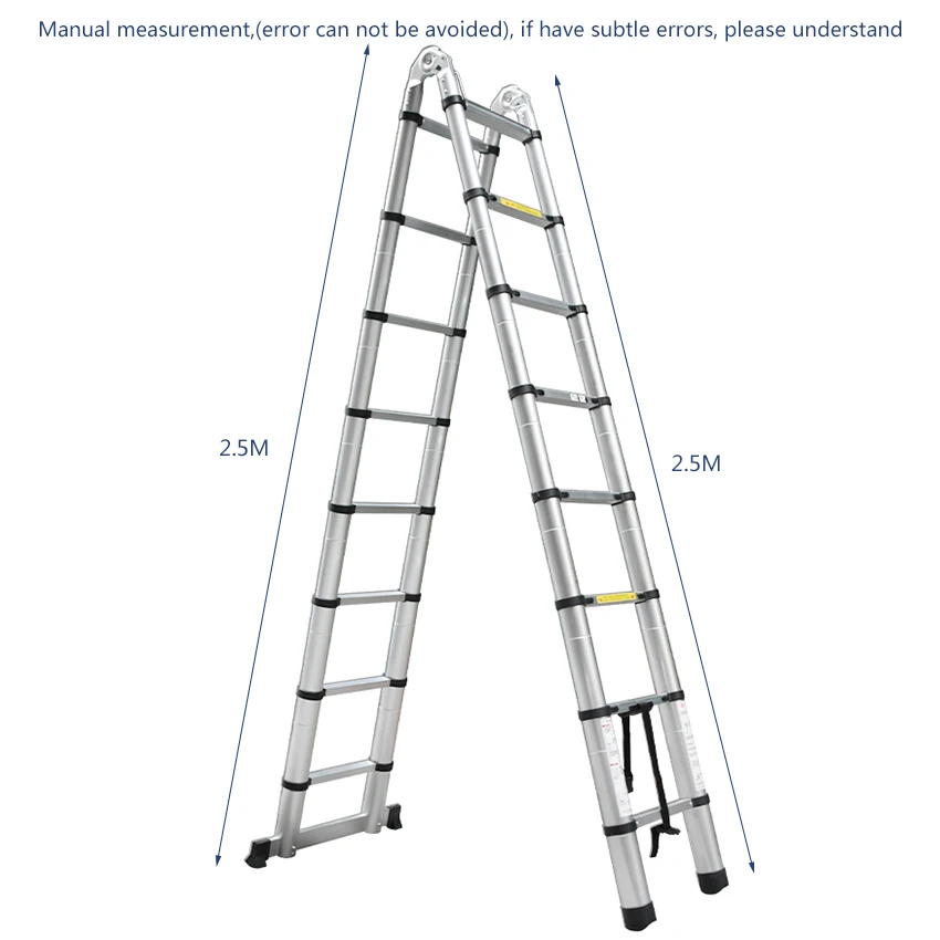 1 PCS 2.5M+2.5M Alluminum Telescopic Ladder With Joint