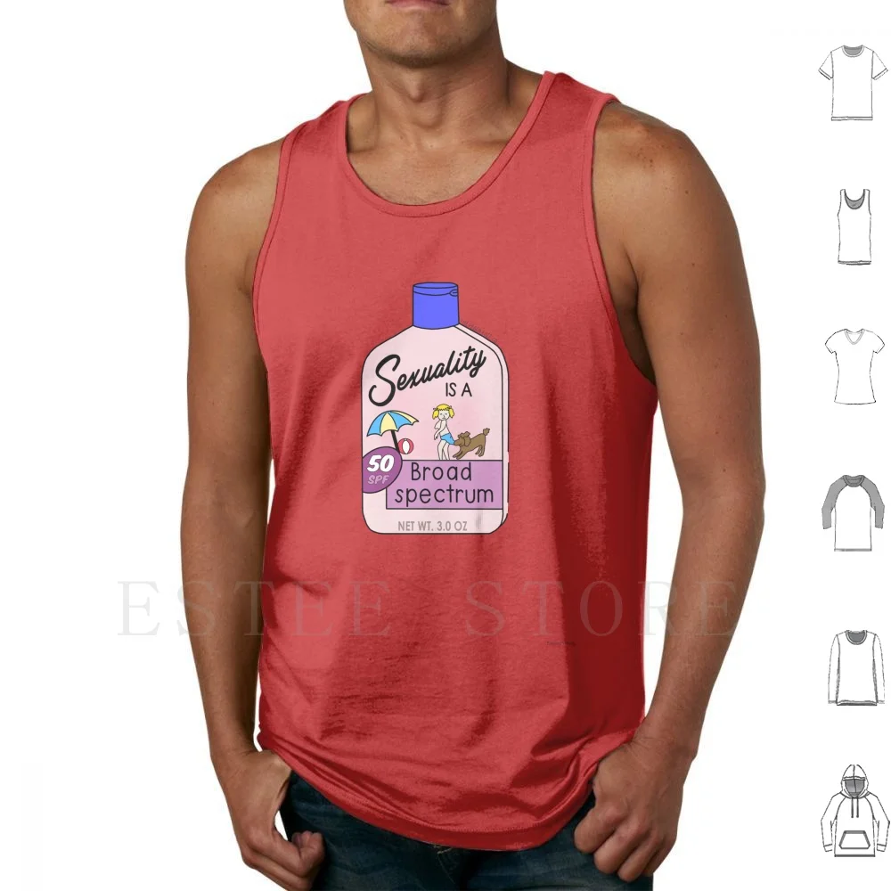 Sexuality Is A Broad Spectrum-The Peach Fuzz Tank Tops Vest Sleeveless Feminism Sexuality Pride Feminist Spectrum Funny