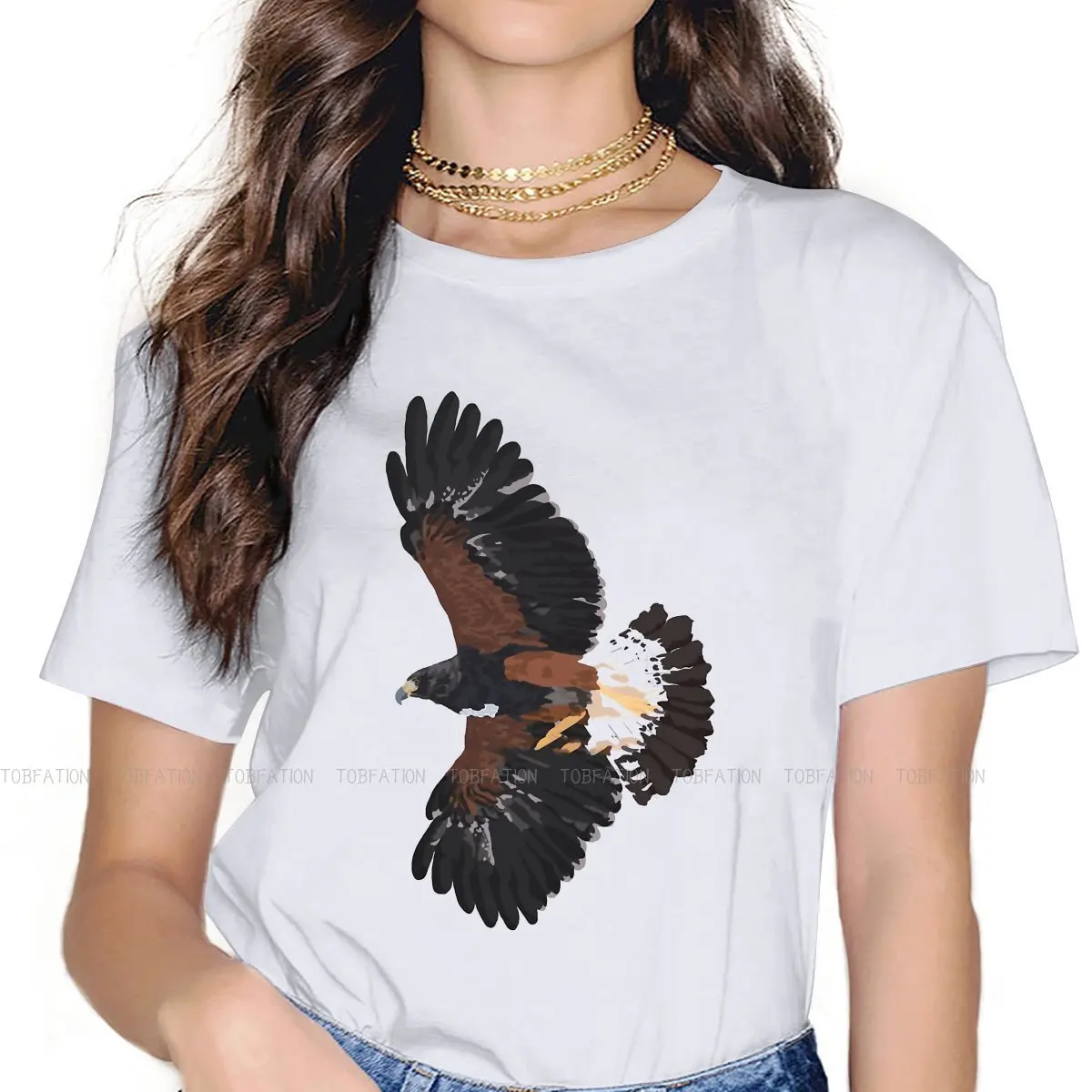 Harris Hawk TShirt For Women Falconry Austringer Tees Harajuku Female T Shirt Basic Summer Loose