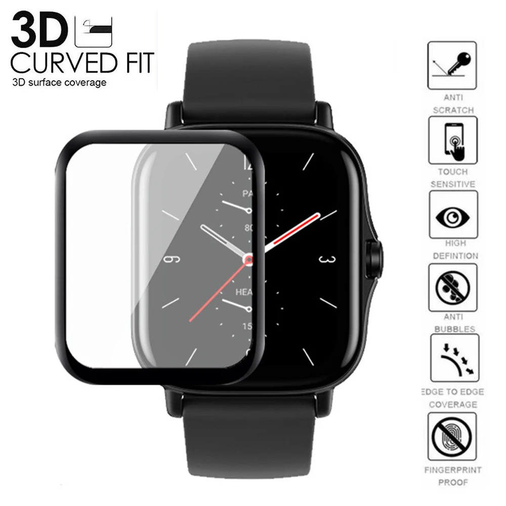 3D Curved Edge Protective Film For Xiaomi Huami Amazfit GTS 3 2 2e GTS 2 Mini Full Screen Protector Cover Film