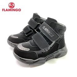 Flamingo de alta qualidade anti-deslizamento sentiu quente outono moda crianças botas sapatos para meninos tamanho 25-30 frete grátis 202b-z1-2113