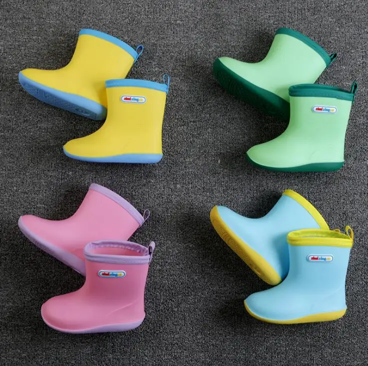 2021 New Children Shoes Toddler Infant Kids Baby Boys Girls PVC Rain Boots Waterproof Non-Slip Shoes Kids Shoes