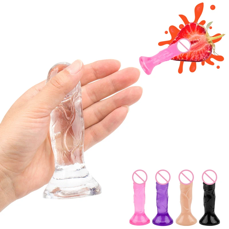 Soft Silicone Jelly Dildo Realistic Small Penis Anal Plug Dick Suction Cup Strapon Sex Toys For Woman