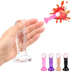 Soft Silicone Jelly Dildo Realistic Small Penis Anal Plug Dick Suction Cup Strapon Sex Toys For Woman