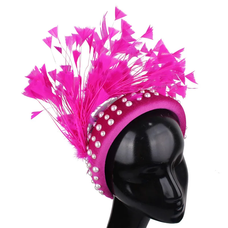 Classic Ladies Headband For Wedding Occasion Headwear Ladies Elegant Fascinators Accessories With Feathers Headwear Peals Hat