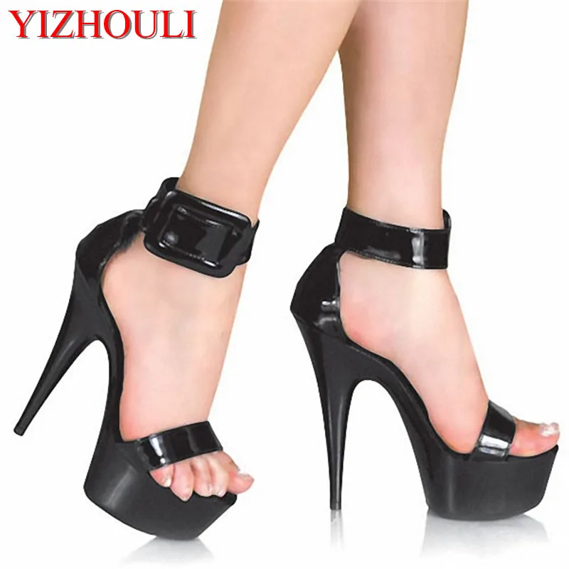 

15cm Fashion sexy pure color ultra high heels, posed the catwalk props high-heeled sandals