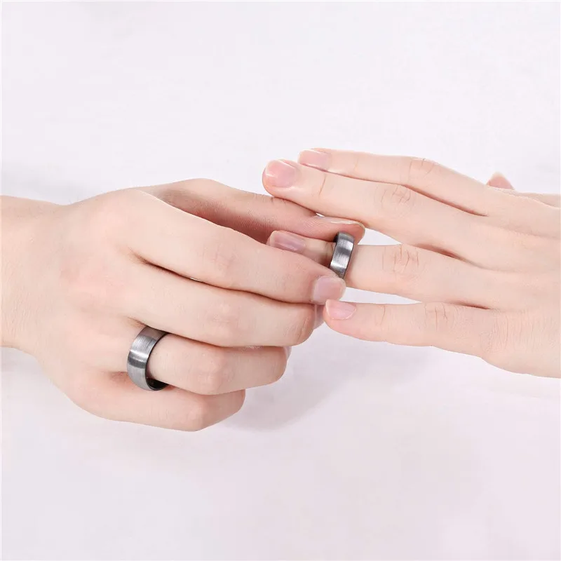 Tigrade 4/6/8mm Klassischer Gebürsteter Herren Wolframkarbid-Ring Männliche Eheringe Anillos Anel Masculino Herrenring Bague Verlobungsring – Detail 7