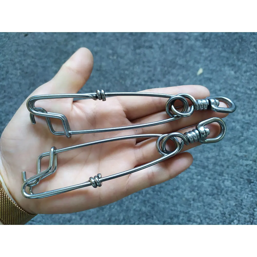 INFOF 5/20PCS Sea Fishing Swivels Snap Stainless Steel Longline Branch Hangers Swivel Super-strong Fast Clip Saltwater Fishing