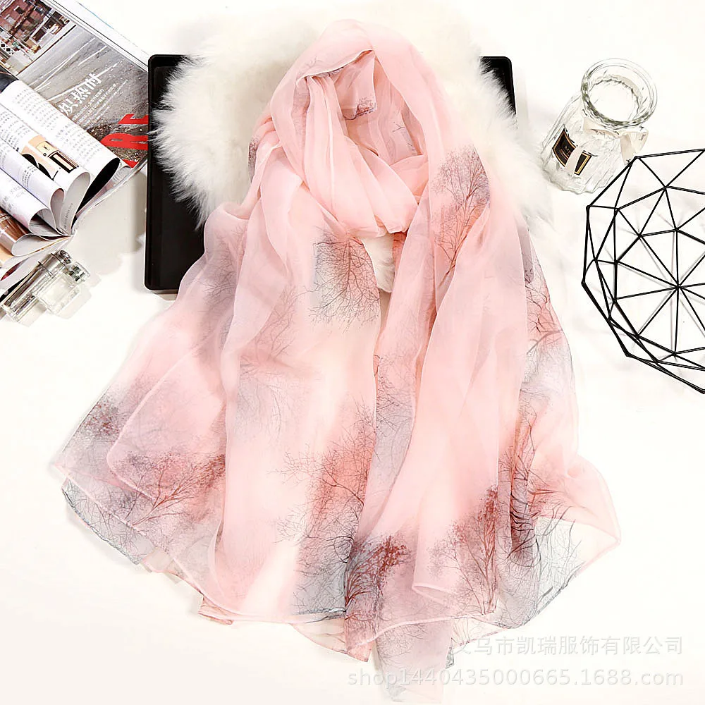 180*140cm Fashion Ice Silk Chiffon Scarves Silk Scarf Women Large Long Soft Sunscreen Scarf Scarves Wrap Beach Shawl