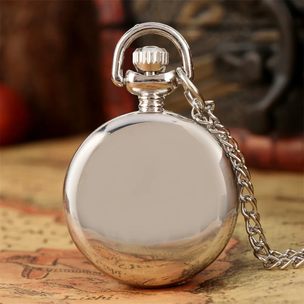 Elegant Flowers Pattern Design Necklace Watch Female Quartz Pocket Watch Silver Sweater Chain Pendant Tiny Pocket Clock