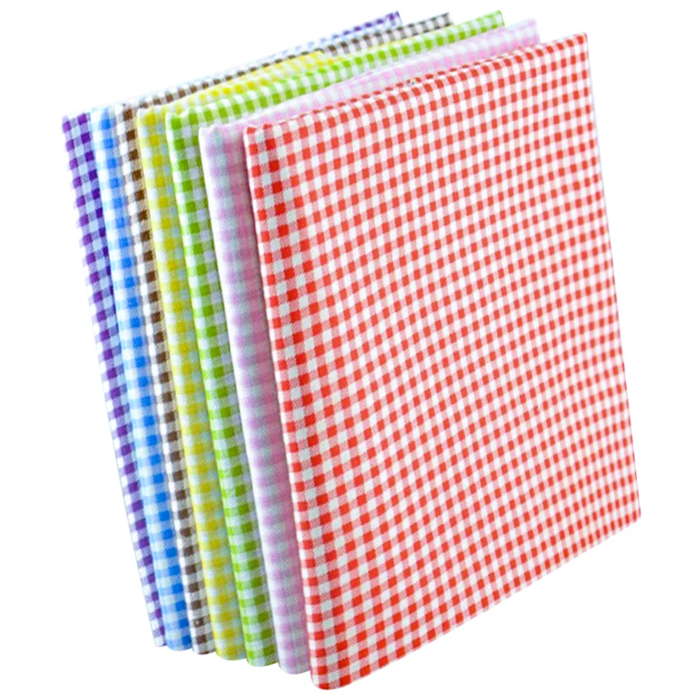 Booksew 50 CM x 50 CM 7 Colores Surtidos "Easy Check" Algodón Tela Fat Quaters Tilda Tela Scrapbooking retazos De Tela Para Coser