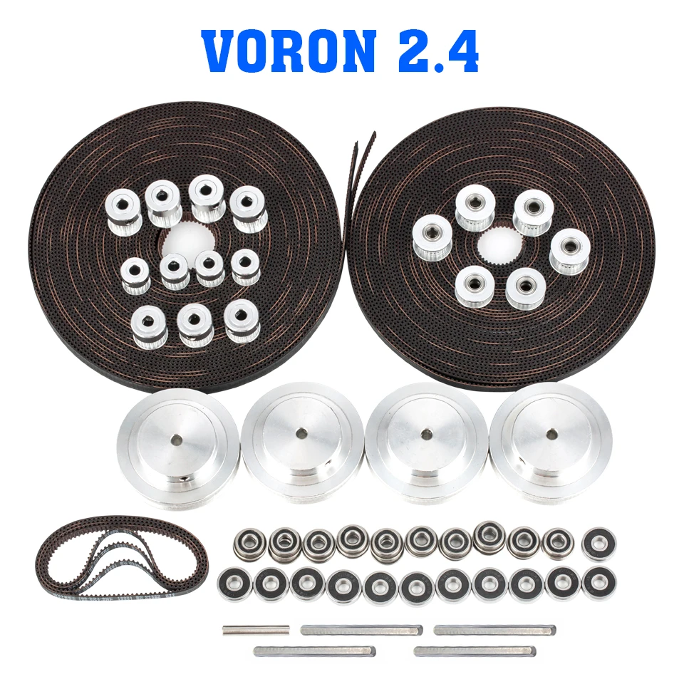 VORON 2.4 Set GT2 LL-2GT RF Open Belt 2GT 16T 20T pulley 188mm belt Shaft bearings for Voron 2.4 3D Printer Parts