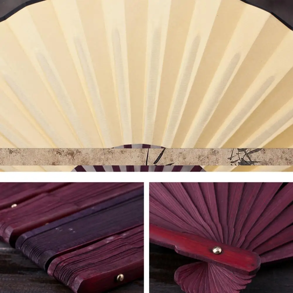 10/13 inch Folding Fan Hand Silk Cloth DIY Chinese Folding Fan Wooden Bamboo Antiquity Folding Fan DIY Calligraphy Painting - Image 4
