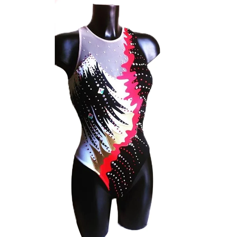 Women Rhythmic Gymnastics Leotards Girls Synchronized Swimming Suits Team Sports Kids Children Teens Competition Teamwear