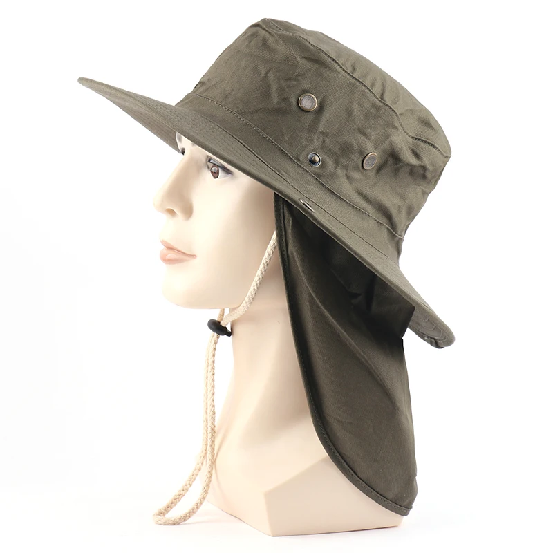 CAMOLAND New Arrival Women Casual Bucket Hats Summer UV Protection Sun Hat With Neck Flap Male Outdoor Wide Brim Fishing Caps