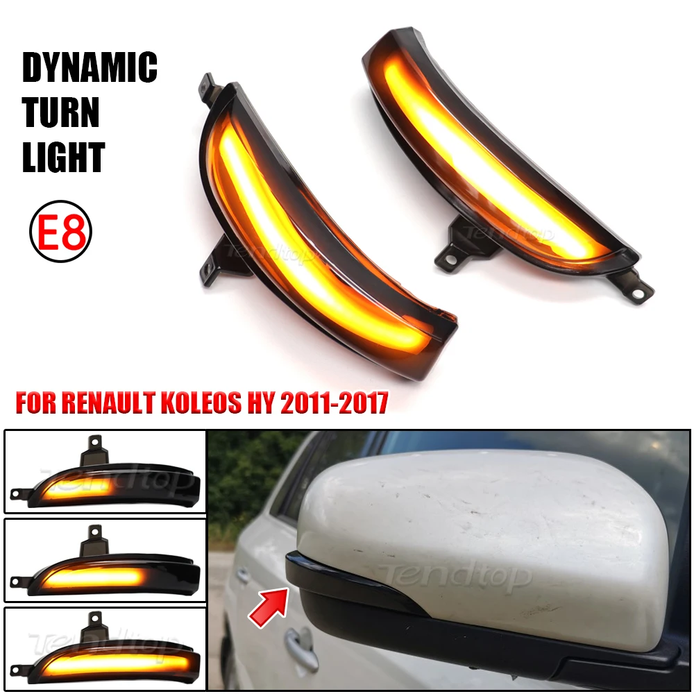 LED Dynamic Turn Signal Lights For Renault Koleos HY 2011-2017 1st Gen.Facelift Model Side Mirror Indicator Sequential Blinker