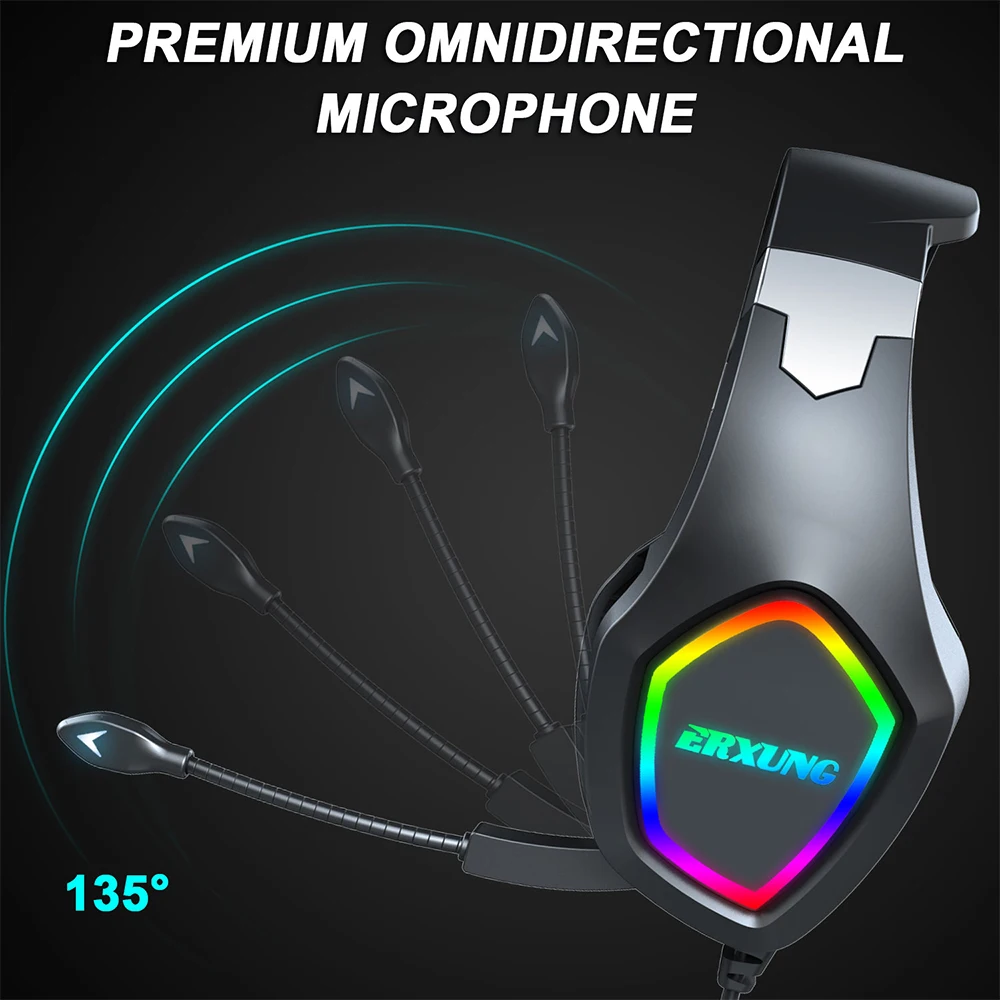 Cuffie da gioco per Computer cuffie da gioco PS4 cuffie Stereo per PC Stereo con microfono regali luce a Led