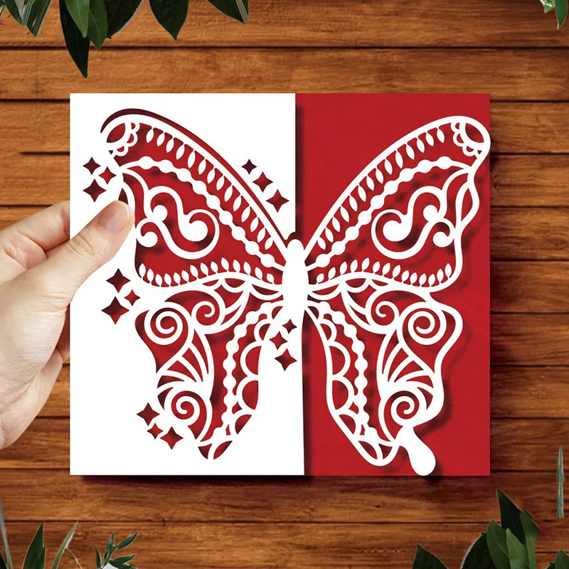 

TOP EXPRESSION Butterfly Big Invitation Metal Cutting Dies Stencils for DIY Scrapbooking Decorative Embossing DIY Paper Cards