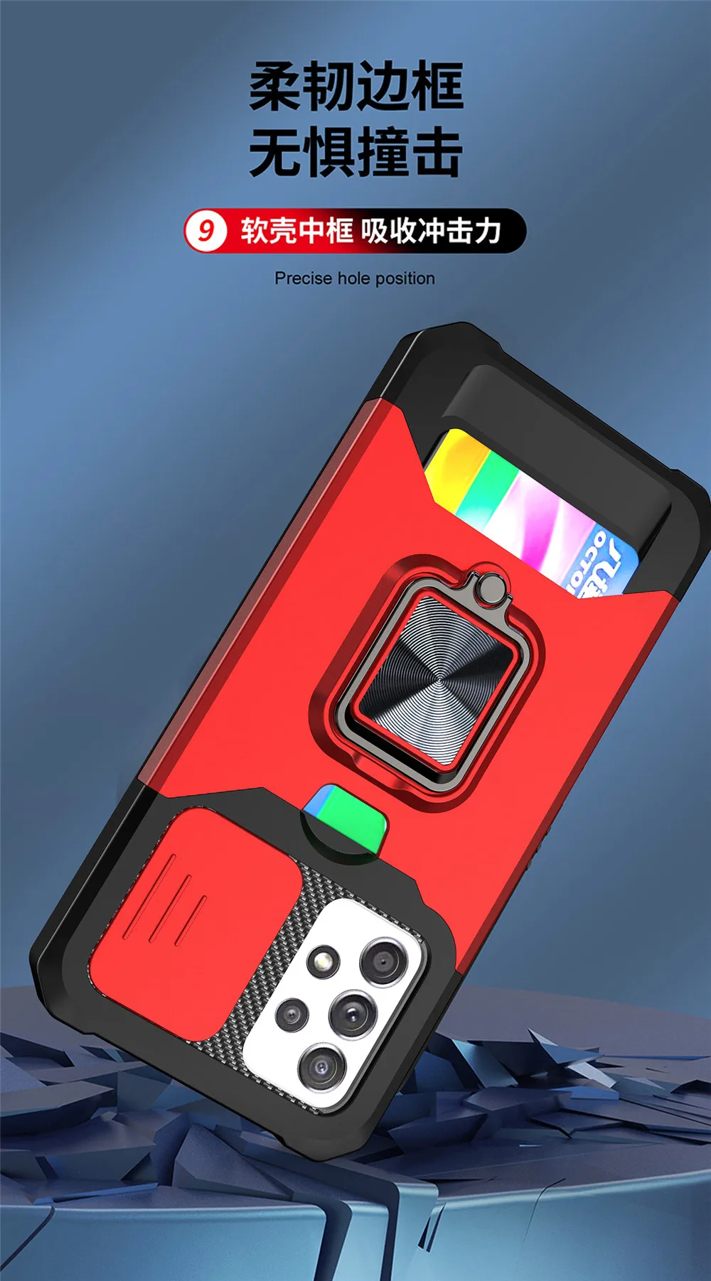 Case For Samsung Galaxy A32 4G Case 6.5'' Card Armor Magnetic Metal Ring Stand Coque For Samsung A32 Cases Back Shells A 32 2021