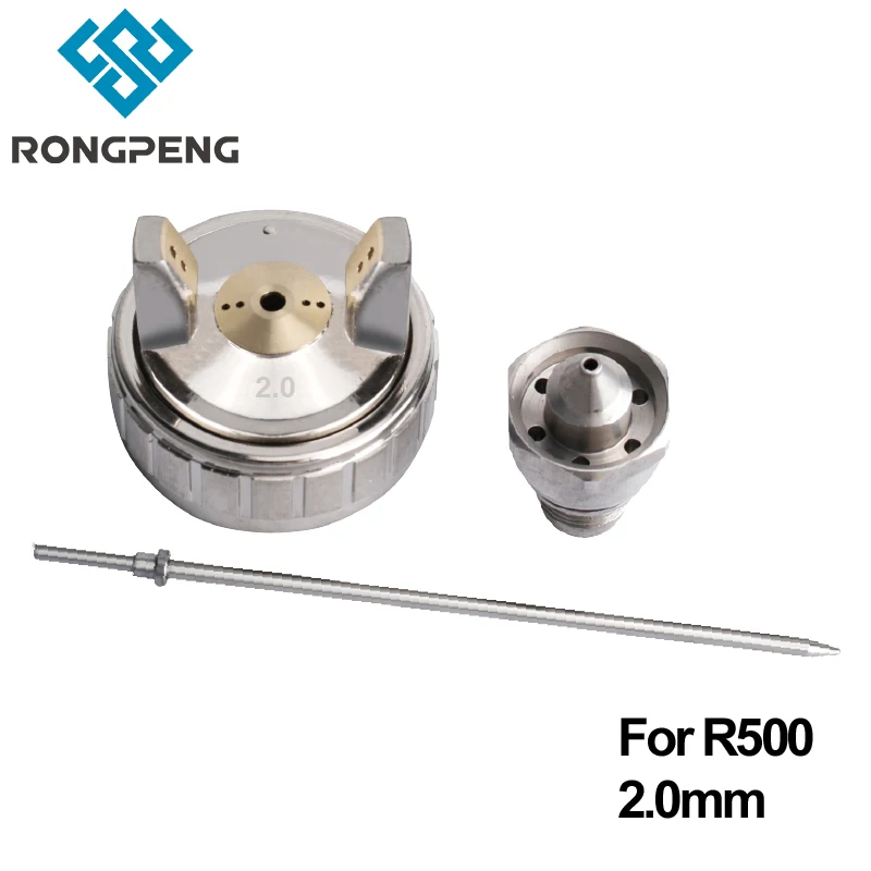 RONGPENG 2.0mm Spray Gun Stainless Steel Nozzle Needle Air Cap Set Spray Gun Repair Tool For R500 Paint Gun