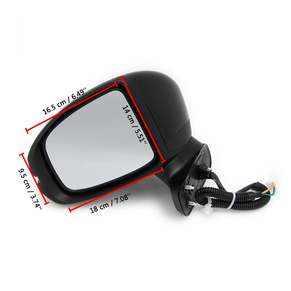 5 Wire Rearview Side Mirror for Honda Fit Jazz GK5 2014 2015 2016 2017 2018 2019 Mirror Electric Adjustment w/ Turn Signal Light