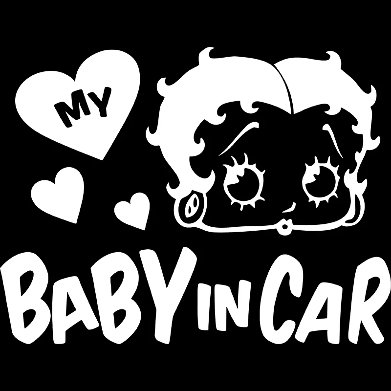 Small Town “Baby In Car” Popular Betty Girls Vinyl Stickers Of Various Colors Car Stickers Vehicle Exterior Decorations