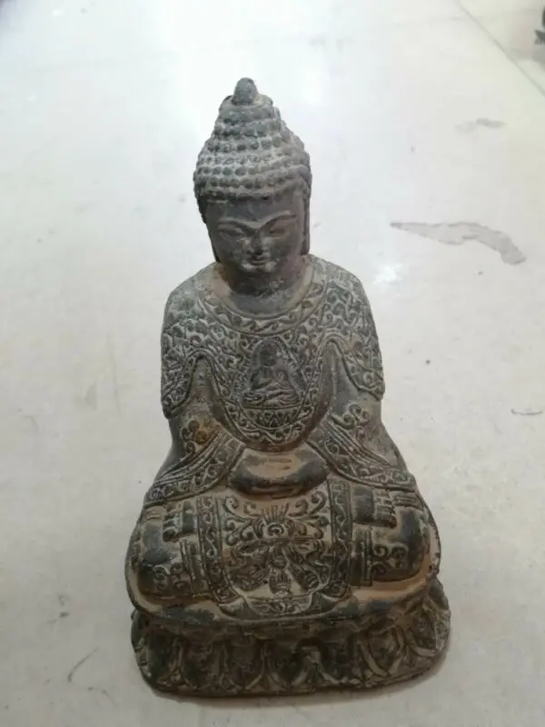 

Tibetan Buddhism Shakyamuni Sit Buddha Bronze antique excellent old Statue