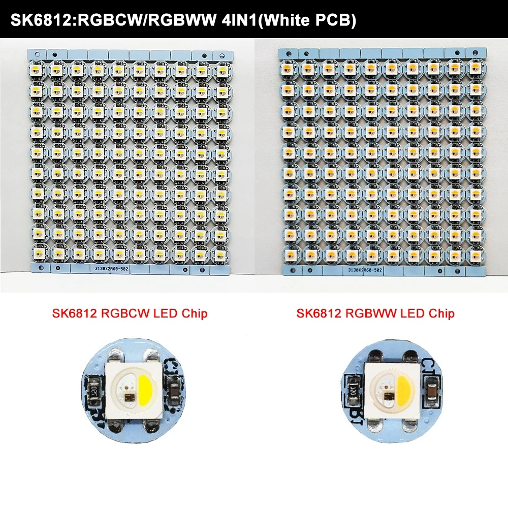 Imagem -03 - Chip Led Endereçável Individualmente e Dissipador de Calor Rgb Mais w Rgbww ic Preto Branco Embutido Dc5v Ws2812b Ws2812 5050 Sk6812 5100 Unidades