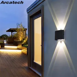 Luz LED de pared impermeable para exteriores, lámpara moderna de estilo nórdico para interiores, sala de estar, porche, jardín, 2W, 4W, 6W, 8W, 12W, NR-69