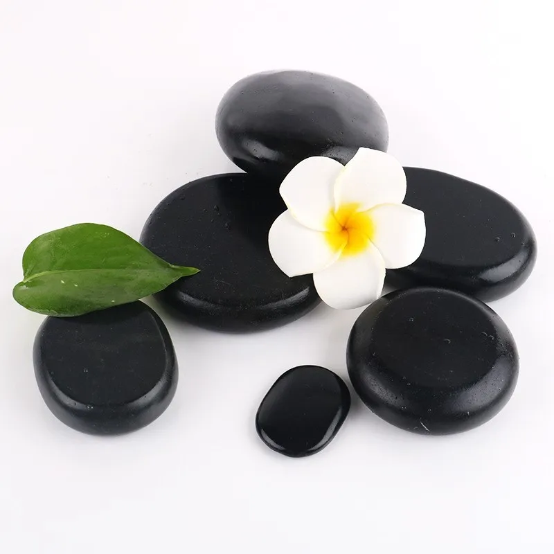 6 pcs/set Beauty SPA Health Massage Energy Stone Natural Volcanic Hot Stone Back Essential Oil Massage Hot Compress Stone