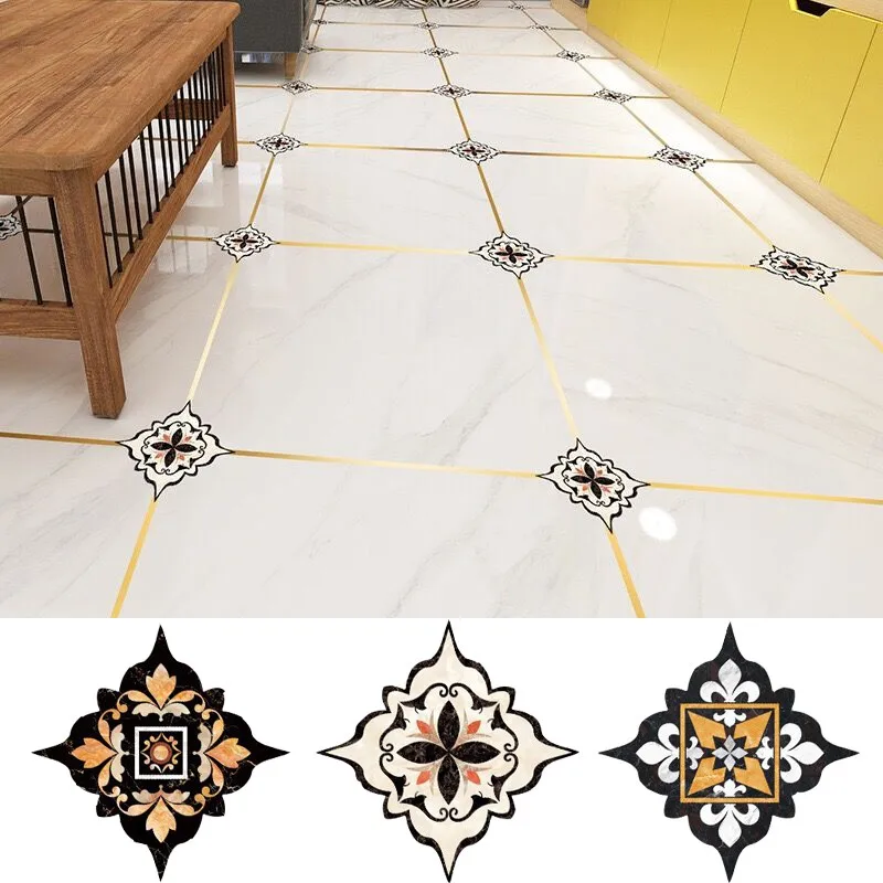 36PCS Ceramic Tile Stickers Floor PVC  Wear Resistance Wallpaper