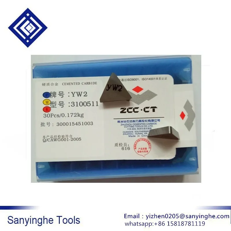 YT15 3100511 cemented carbide 30pcs/box milling machine clip blade triangular indexable insert Impact resistance