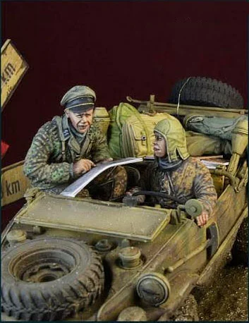 1/35 Resin Model Figuur Gk, 4 Cijfers, Er Zijn Geen Auto 'S, Ongemonteerd En Ongeverfd Kit