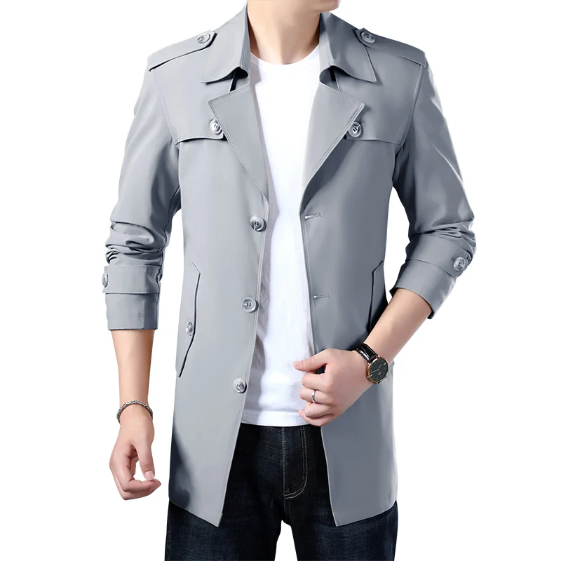 

Mens Trench Coat Men's Fashion Spring Autumn Trench Jackets Men Blazers Designs Slim Business Casual Outerwear Coat Male Clothes