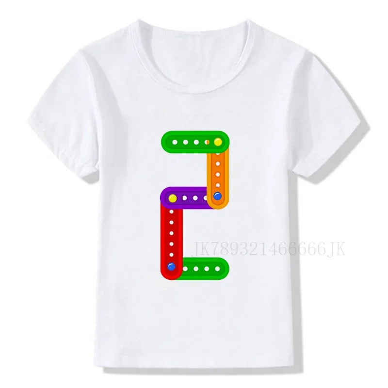 

kid Cute Colorful 1-9 Birthday Number Print T Shirt Children Birthday Boy T-shirts Boy&Girl Funny Gift Tshirt Present