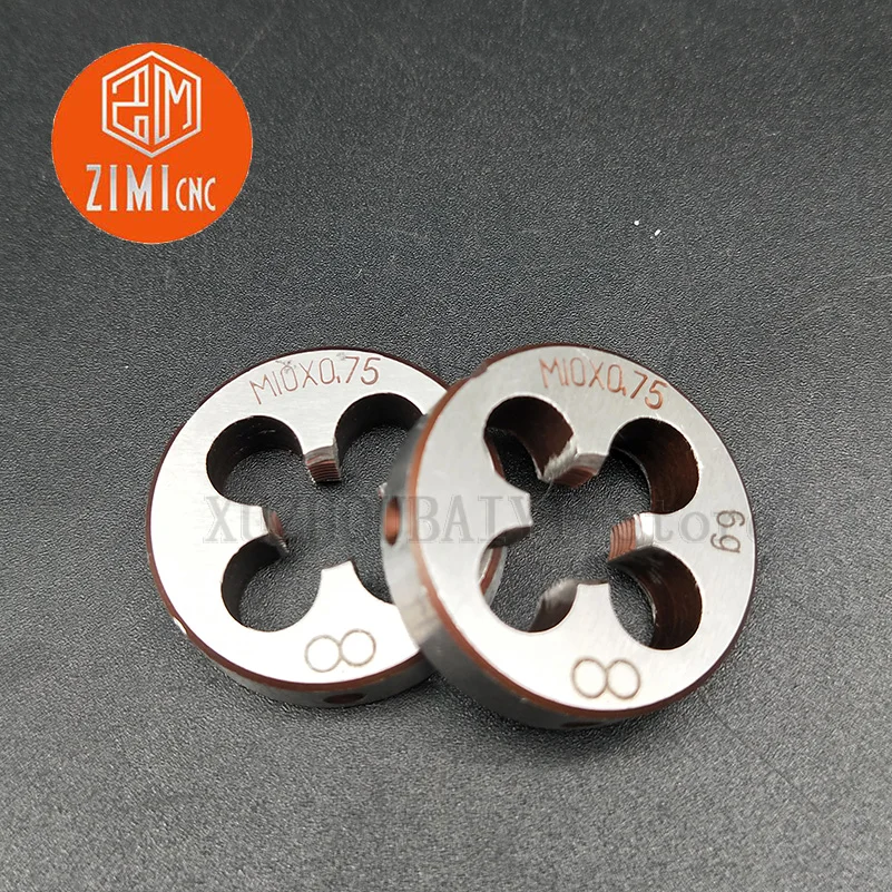 2pcs M10×0.75 round die M10*0.75 right-handed circular tapping mold hand tool set 0.75mm fine teeth