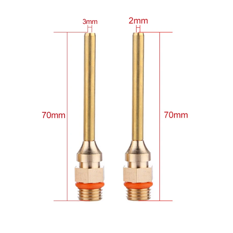 Hot Melt Glue Gun Nozzle Pure Copper Long Short Large Small-bore Diameter 2.0x100mm 2.0x70mm 3.0x50mm 2.0x50mm Glue Gun Mouth