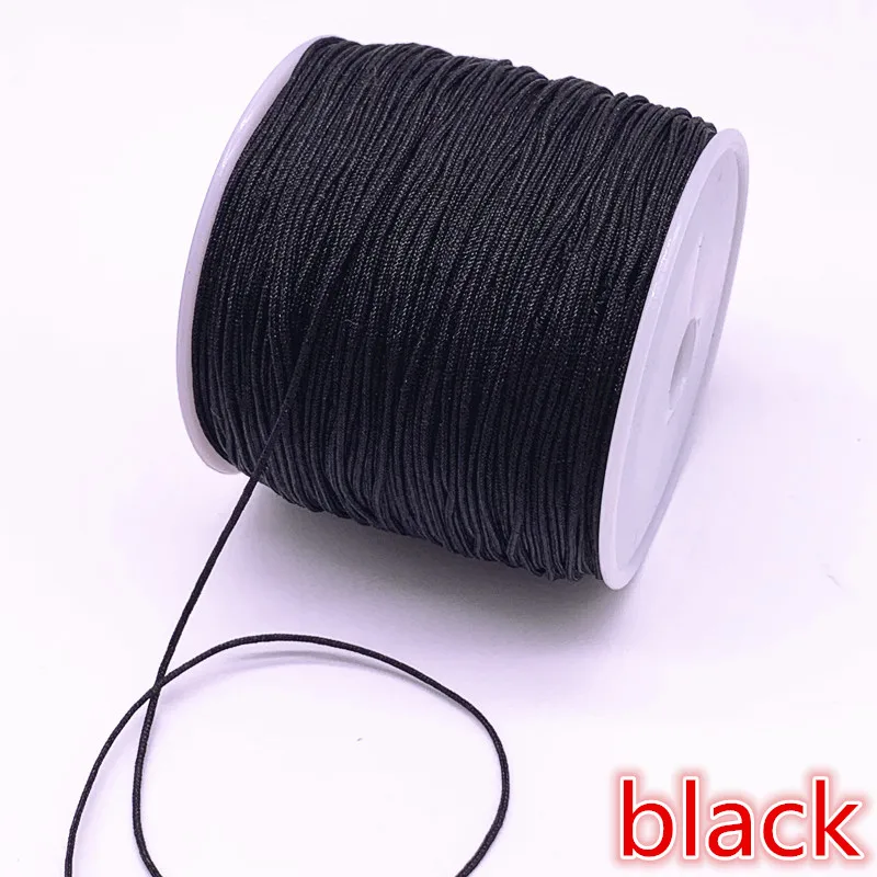 10Meters/lot 0.4-1.5mm Black Nylon Cord Thread Chinese Knot Macrame Cord Bracelet Braided String DIY Tassels Beading Thread