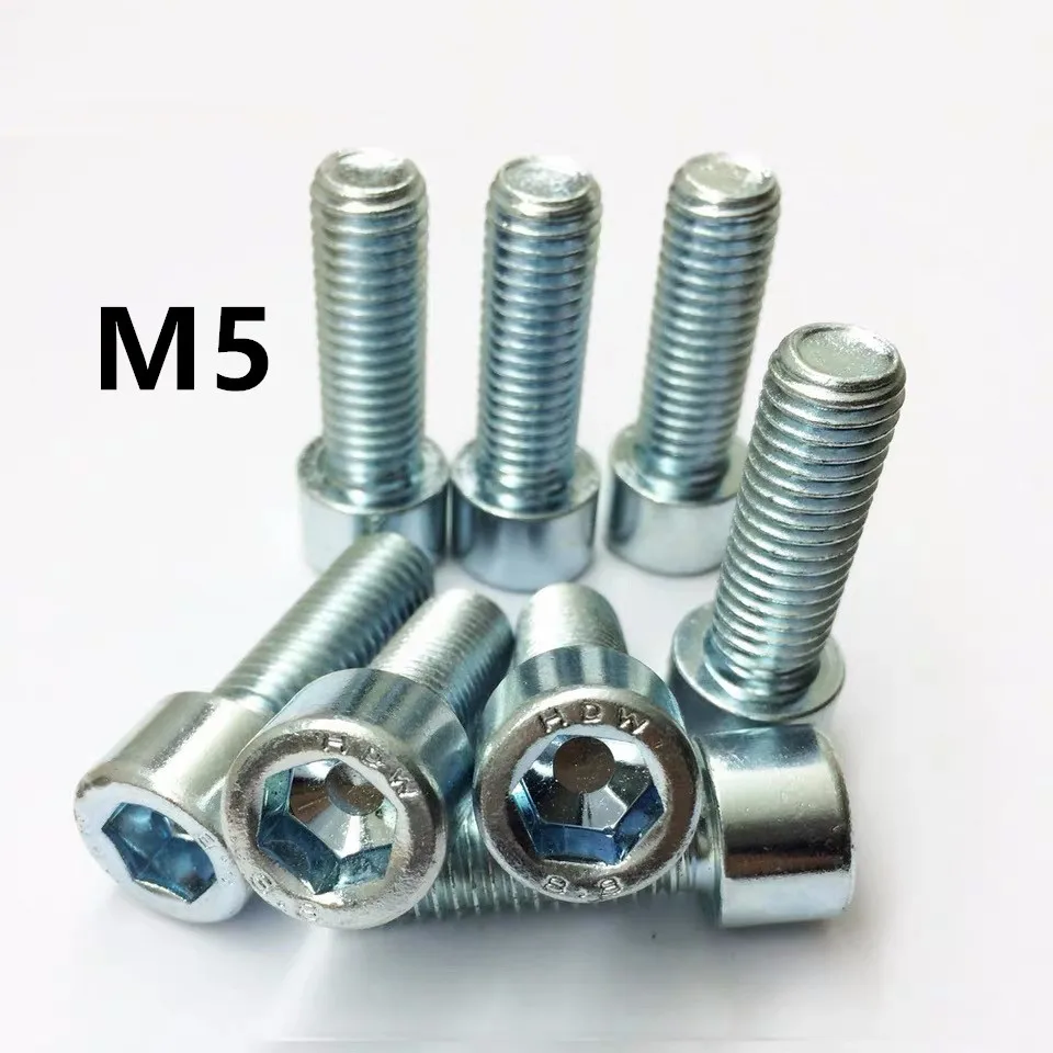 

100PCS GB70.1 M5x6/8/10/12/16/20/25/30/35/40/45/50/55/60mm DIN912 8.8 Galvanized Hexagon Socket Screws Bolt