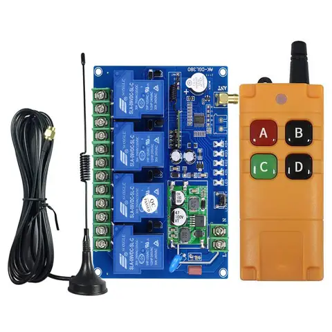 DC12V 24V 36V 48V 30A Relay R F Wireless Remote Control Switch Receiver Transmitter 1000m Suction Antenna For LED Light or Motor