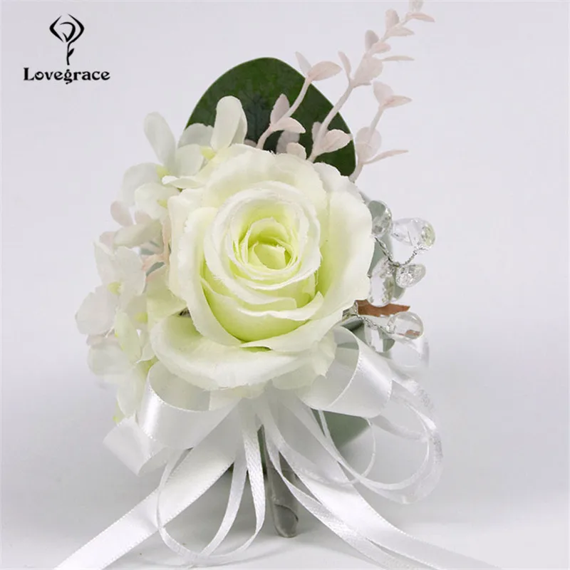 Lovegrace-Boutonnière de Mariage pour Fille, Bracelet Rose, Fausses Fleurs, pour les Patients